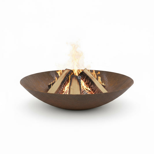 Brasero Bol à Feu Extérieur en Acier Corten Rouille | Design Moderne | Foyer Bois Terrasse Jardin