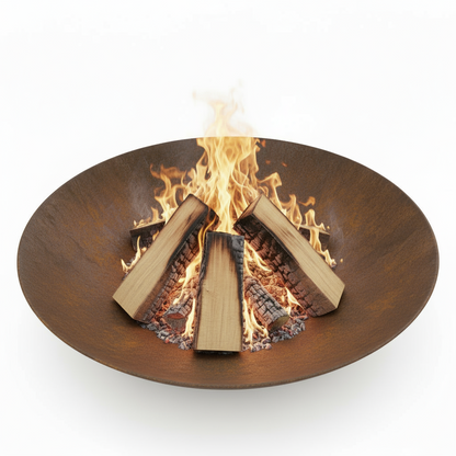 Brasero Bol à Feu Extérieur en Acier Corten Rouille | Design Moderne | Foyer Bois Terrasse Jardin