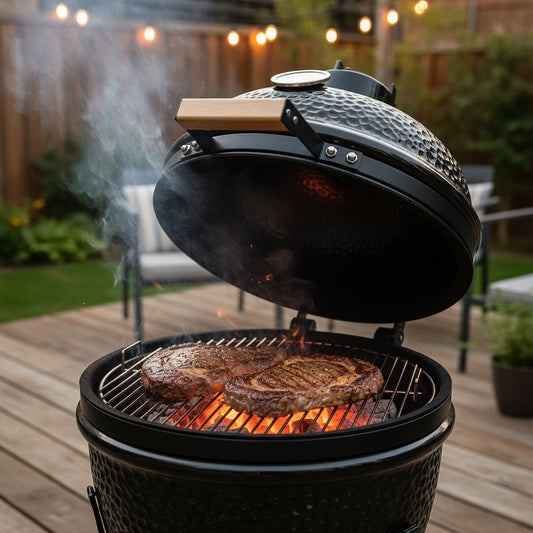 Mini Barbecue Kamado Céramique Ø26,5 cm (10") | Ultra-Portable Grill, Fumeur | Thermomètre 450°C