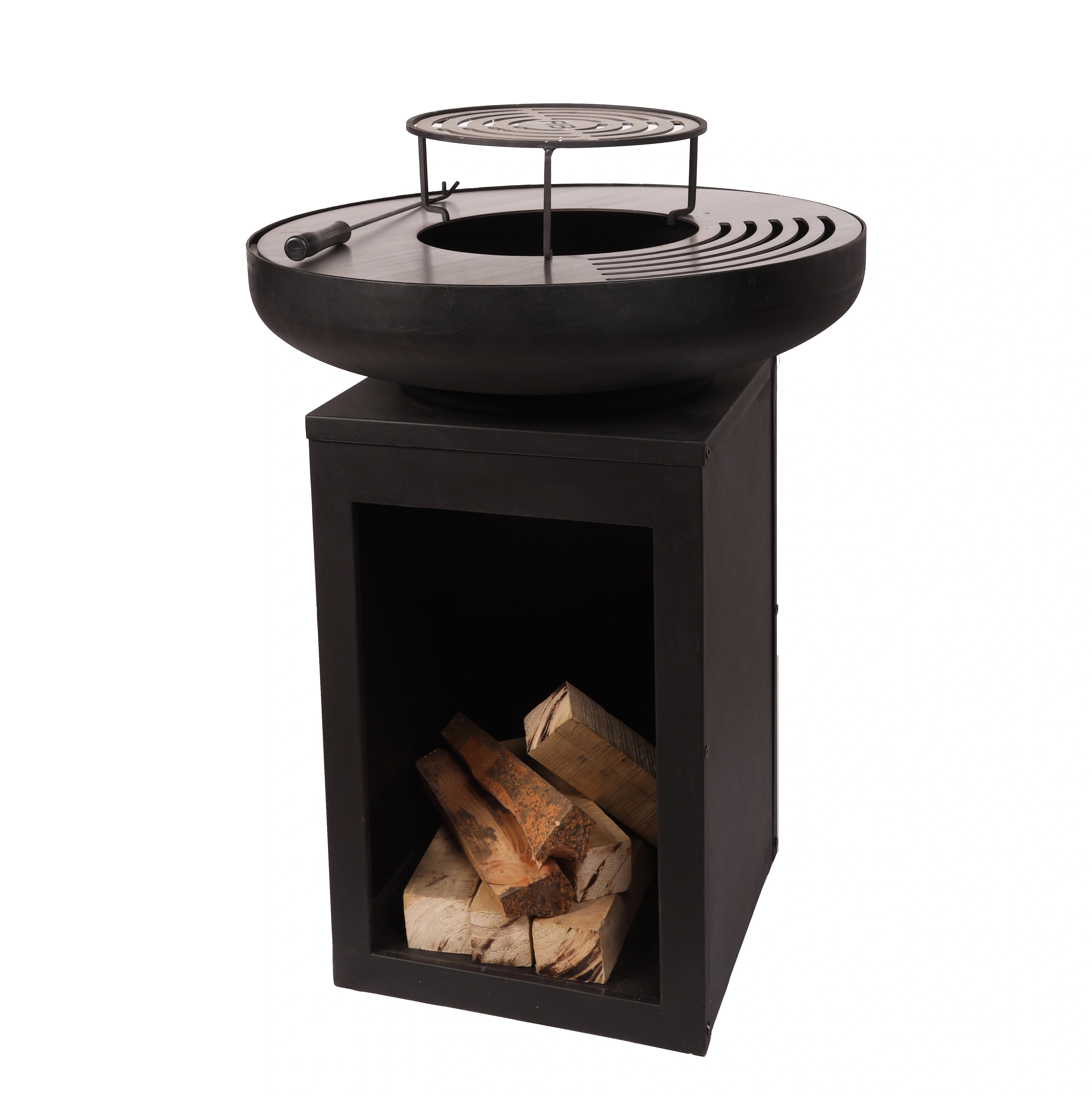 Barbecue européen en acier noir – Grille de cuisson Ø 60 cm