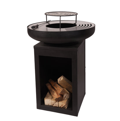 Barbecue européen en acier noir – Grille de cuisson Ø 60 cm